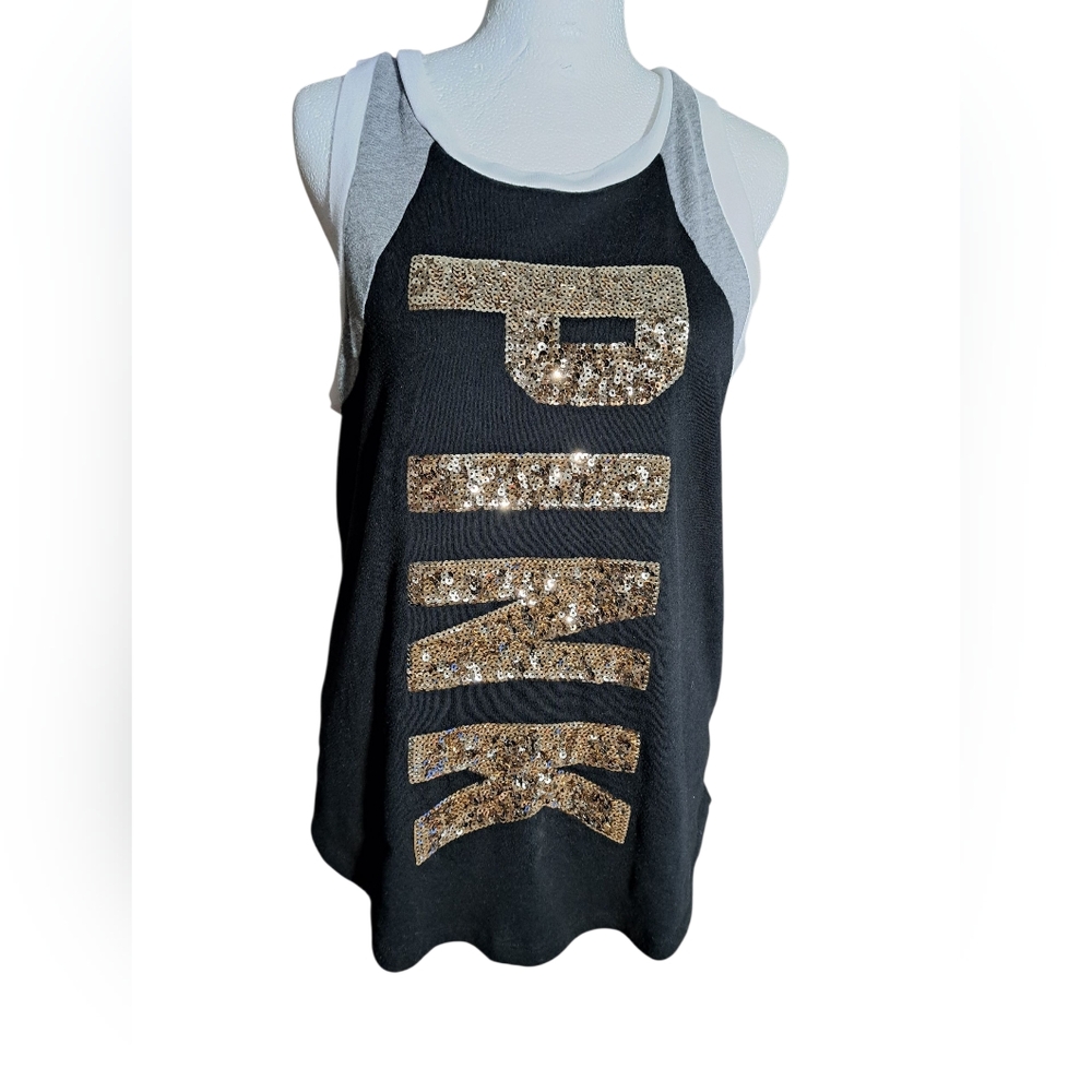 PINK XS SEQUIN TANK TOP EUC NO MISSiNG SEQUINS OFFERS✅️❤️ - Picture 5 of 8